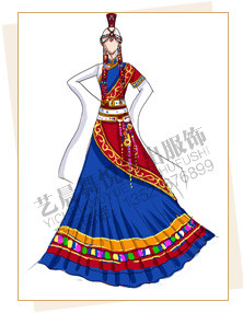 藏族舞蹈服装定制,藏族演出服装设计,藏族表演服装厂家