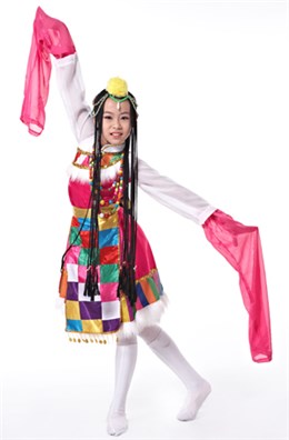 艺晨舞悦儿童藏族舞蹈服装民族舞演出服装儿童演出服