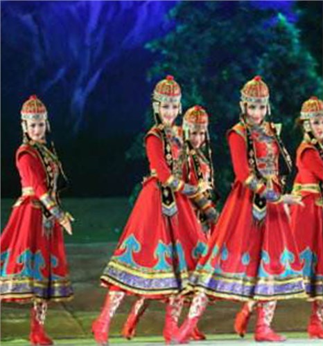 蒙古民族舞台服装定做女演出服蒙古服定制