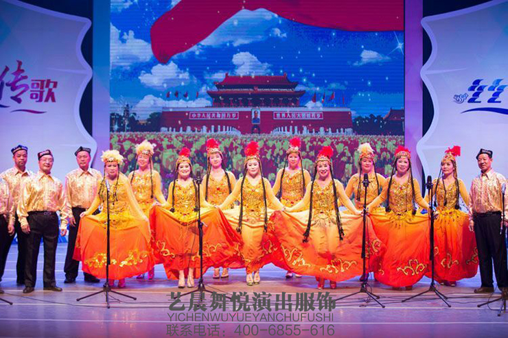 2016广东老年群众文艺展演-新疆舞蹈服装大放光彩