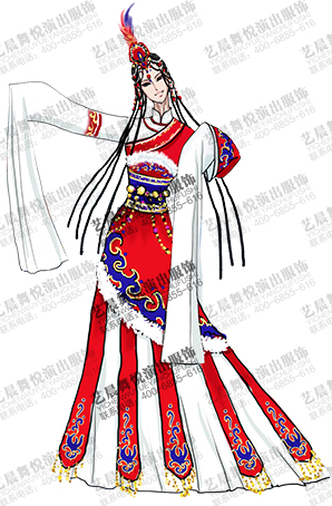 藏族民族服饰舞蹈演出服装定做供应商