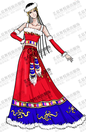藏族舞台表演服设计定制演出服厂家