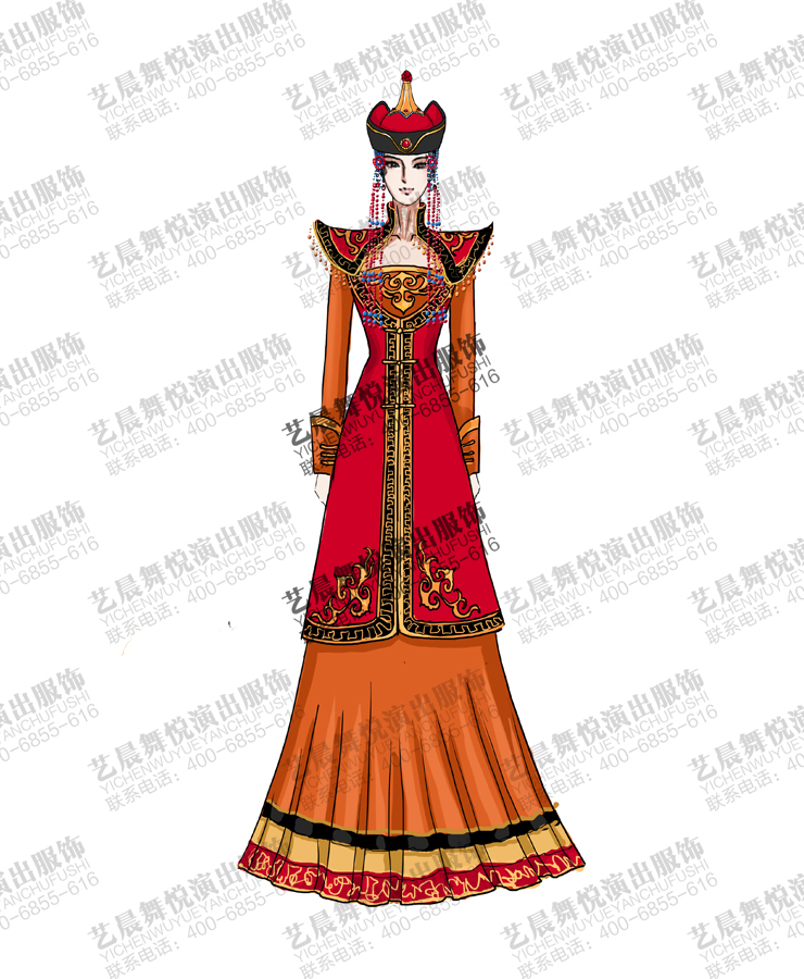 蒙古舞蹈服装定做详情