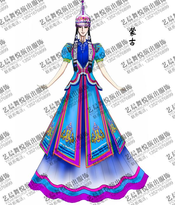内蒙古蓝色经典舞蹈演出服装设计与定制
