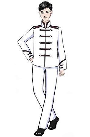 校园合唱礼服定制款式男童爵士白色合唱服设计图稿！
