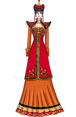 56个少数民族蒙古舞台套装女舞台服装定制
