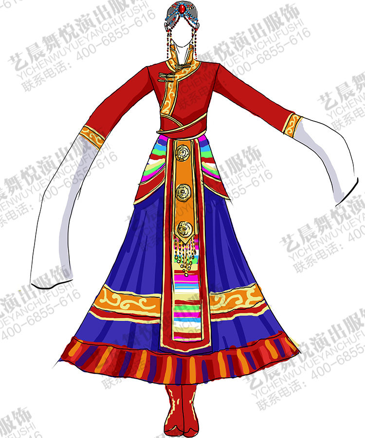 藏族舞演出服装定制