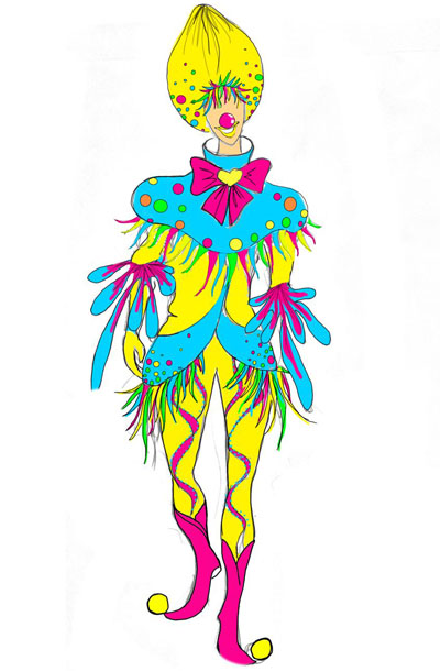 马戏团小丑演出服装设计游乐园小丑表演服装定制