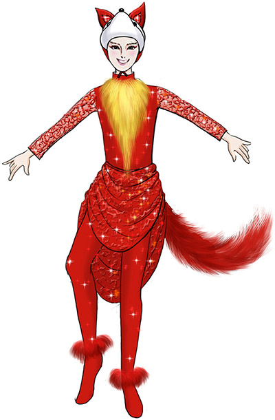 大型舞台剧人偶演出服装狐狸表演服装