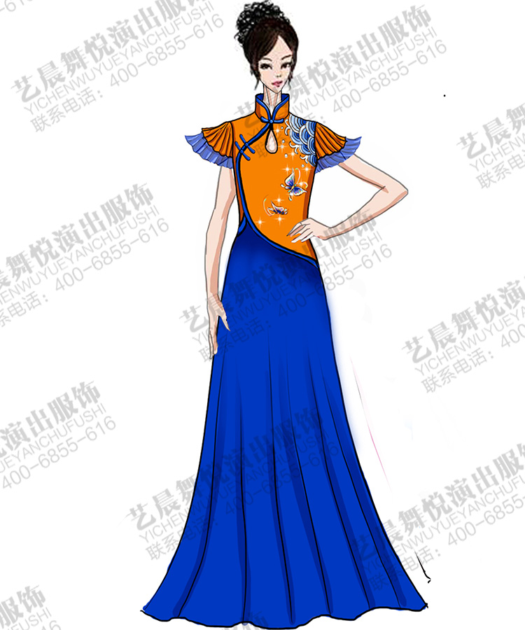 中式团体合唱服设计