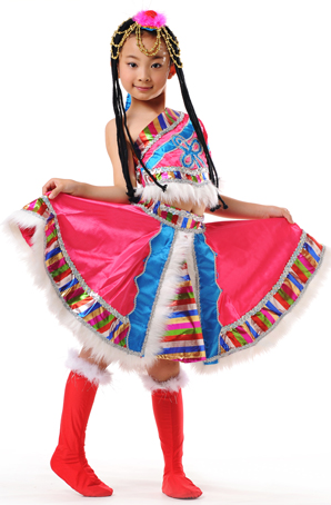 艺晨舞悦儿童舞蹈服装藏族女童演出服定做儿童民族服装