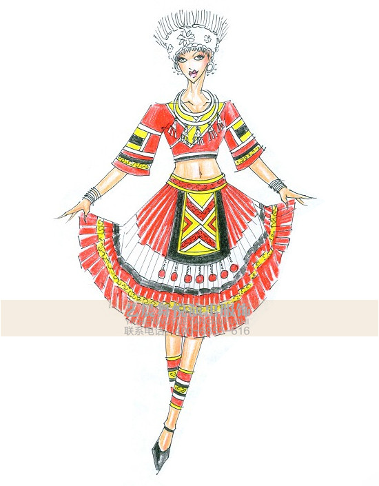 苗族舞蹈演出服装设计