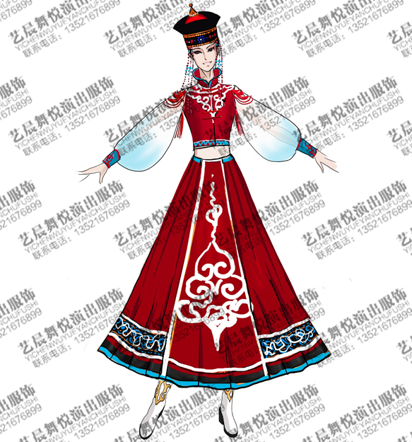 蒙古族演出服装定制